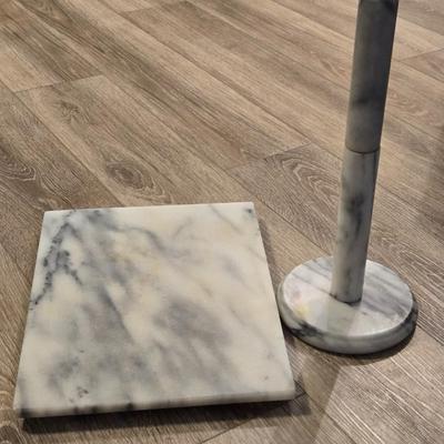 Marble Cutting Board and Paper Towel Holder