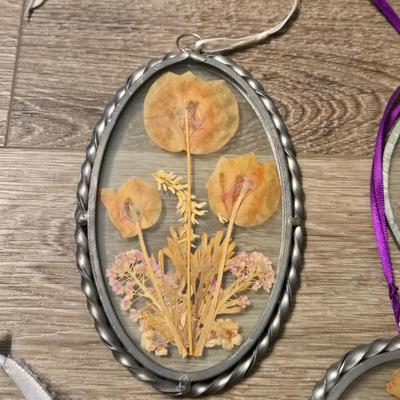 Large Pressed Flower Light Catchers