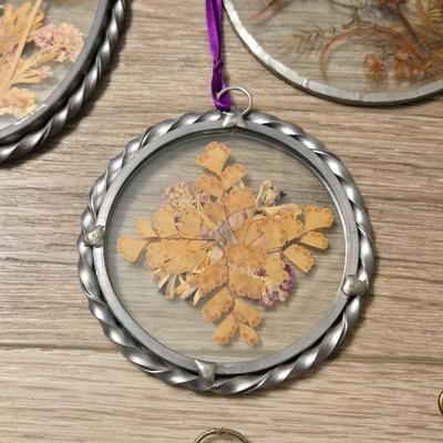 Large Pressed Flower Light Catchers