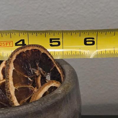 Ceramic Bowl with Dried Orange Slices & Pinecones