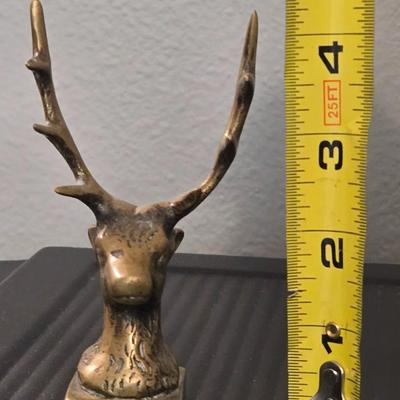 Antique English Brass Stag Head