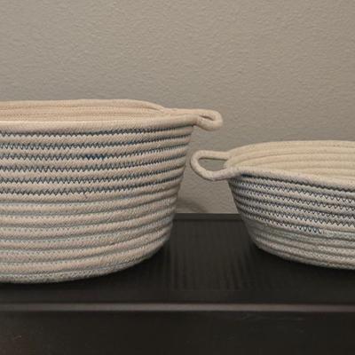 (2) Nesting Woven Rope Baskets
