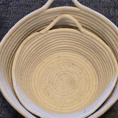 (2) Nesting Woven Rope Baskets
