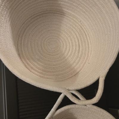 (2) Nesting Woven Rope Baskets