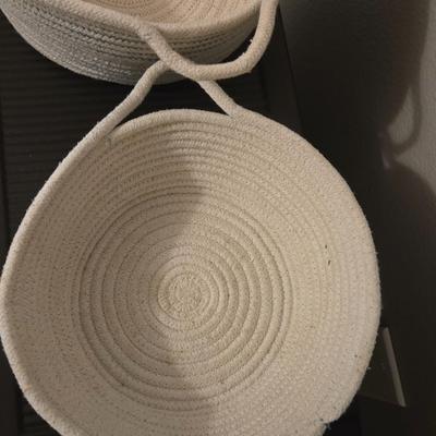 (2) Nesting Woven Rope Baskets