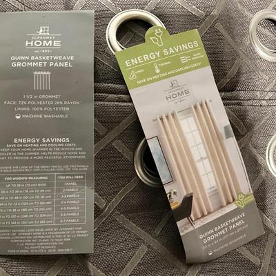 HOME Energy Saver Quinn Basketweave Grommet Panels Drapes 2) and (2) Valances