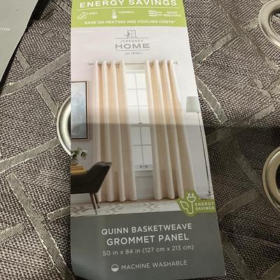 HOME Energy Saver Quinn Basketweave Grommet Panels Drapes 2) and (2) Valances