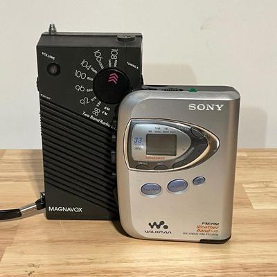 Sony Walkman AM/FM Weather Band, Magnavox Two Band Radio