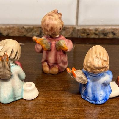3in Tall Hummel Angel Trio (" #39, Joyous News Accordion Candle, #214D Serenade, 238A Little Girl Playing Lute)