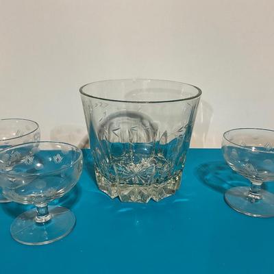 Silver Plater, Sorbet glasses, Glass Truffle Bowl