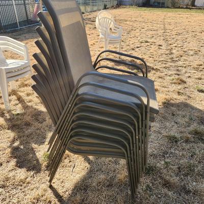 8 Stacking Outdoor Patio Chairs