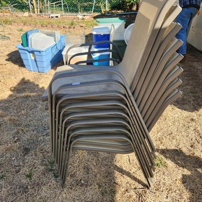 8 Stacking Outdoor Patio Chairs