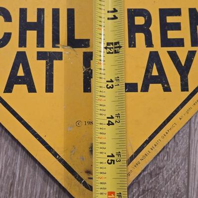 Vinrage Metal Children At Play Sign