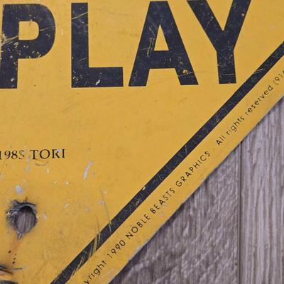 Vinrage Metal Children At Play Sign