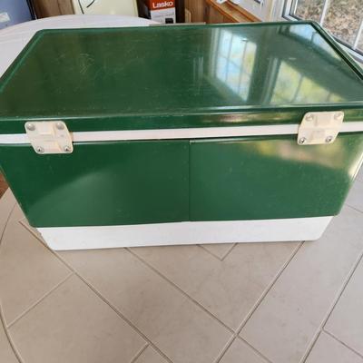 Vintage Green White Coleman Cooler Chest