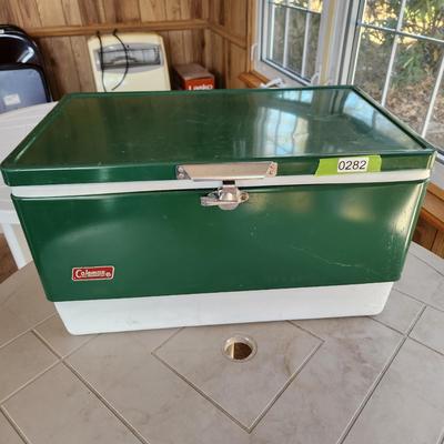Vintage Green White Coleman Cooler Chest