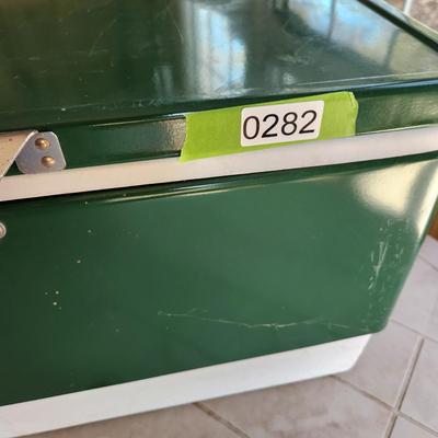Vintage Green White Coleman Cooler Chest