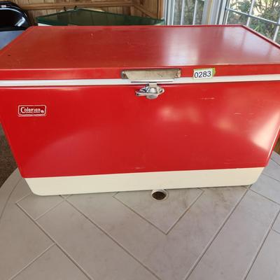 Vintage Clean Red Coleman Cooler Chest