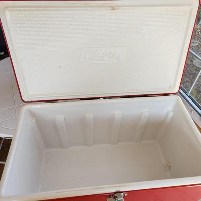 Vintage Clean Red Coleman Cooler Chest