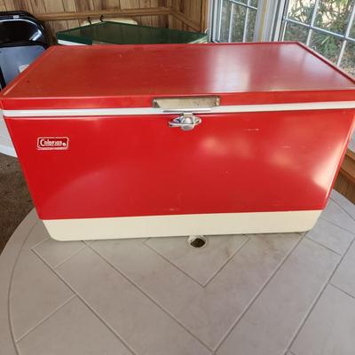Vintage Clean Red Coleman Cooler Chest