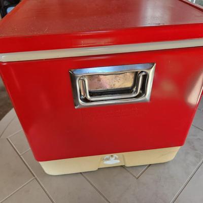 Vintage Clean Red Coleman Cooler Chest