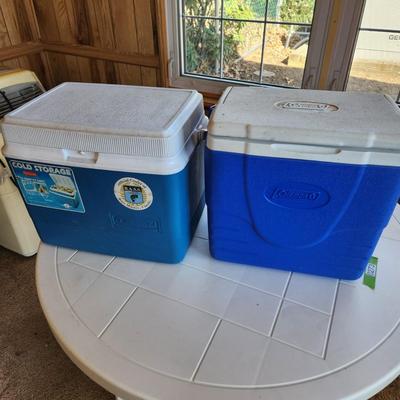 2 Small Coleman Rubbermaid Cooler Ice Chest