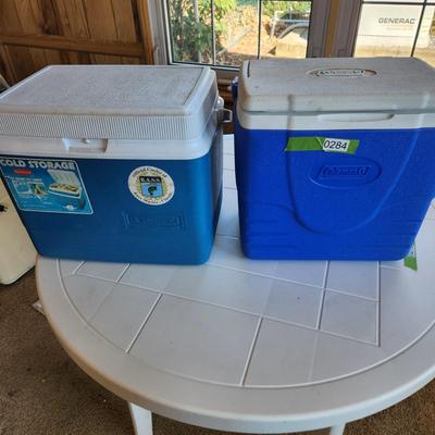 2 Small Coleman Rubbermaid Cooler Ice Chest