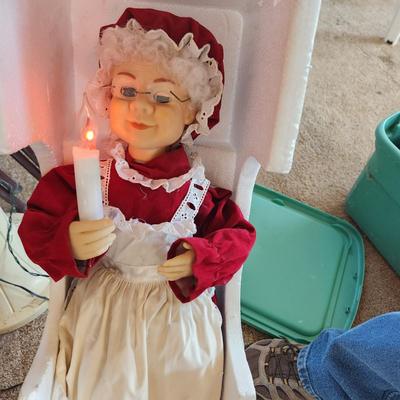 4 Animated Christmas Holiday Figurines Boy Girl Mr. Christmas 29" Santa and 27"Mrs Santa Tested