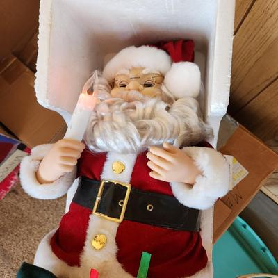 4 Animated Christmas Holiday Figurines Boy Girl Mr. Christmas 29" Santa and 27"Mrs Santa Tested