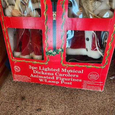 4 Animated Christmas Holiday Figurines Boy Girl Mr. Christmas 29" Santa and 27"Mrs Santa Tested