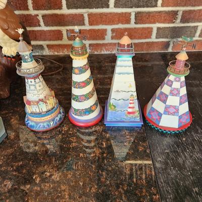 4 Jim Shore Shorelights Enesco Lighthouses