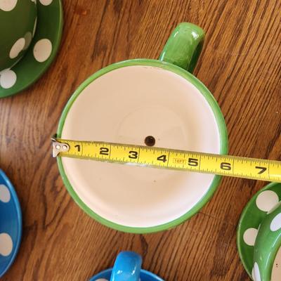 Lot of 11 Polka Dot Teacup Cup & Saucer Planters