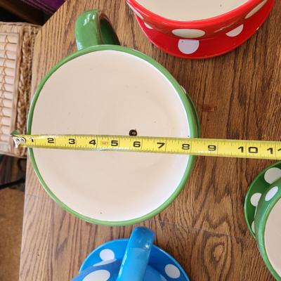 Lot of 11 Polka Dot Teacup Cup & Saucer Planters