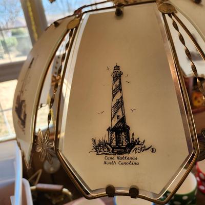 Vintage 8 Panel Lighthouse Hanging Lamp Light