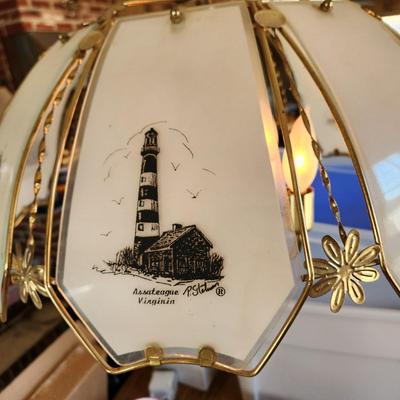 Vintage 8 Panel Lighthouse Hanging Lamp Light