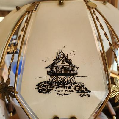 Vintage 8 Panel Lighthouse Hanging Lamp Light