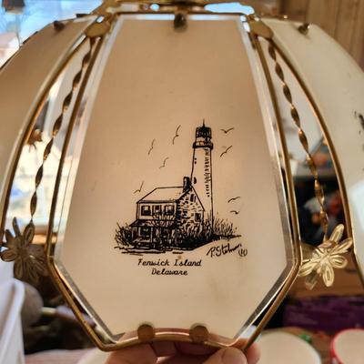 Vintage 8 Panel Lighthouse Hanging Lamp Light