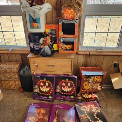 Fall Halloween Decor Lot Fiber Optic