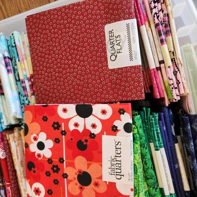 2 containers filled w Quilting Quaters Flats