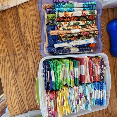 2 containers filled w Quilting Quaters Flats