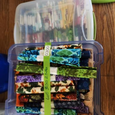 2 containers filled w Quilting Quaters Flats