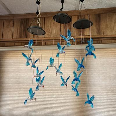 Hummingbird wind Chimes Solar Lights untested
