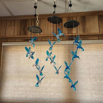 Hummingbird wind Chimes Solar Lights untested