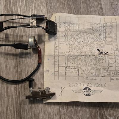 WW2 SOS Key, Randolph Field Map, & Headset