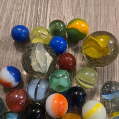 Vintage Marbles with 3 Shooter Marbles