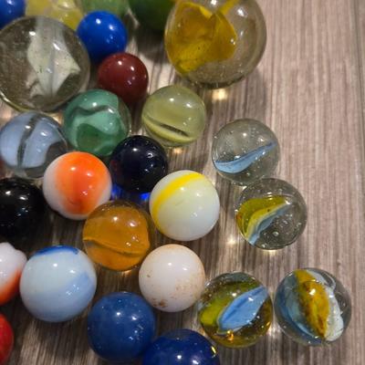 Vintage Marbles with 3 Shooter Marbles