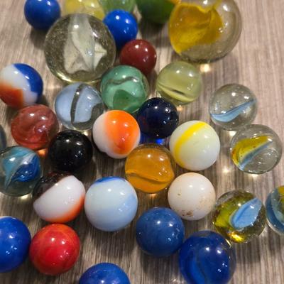 Vintage Marbles with 3 Shooter Marbles