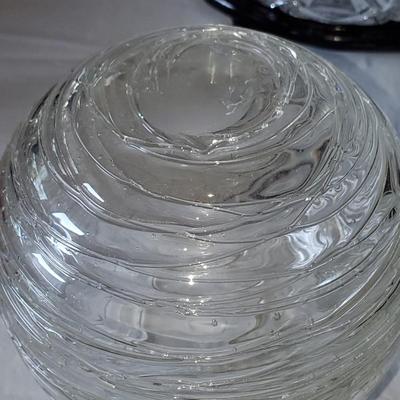 Lot of Clear and Blue Colored Glass Household Items