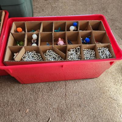 Lot of 4 Trays Christmas Ornaments w Totes