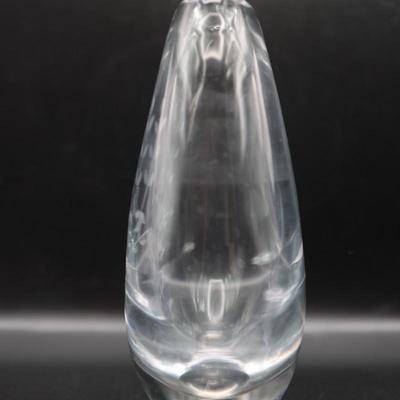 KOSTA Boda Art Glass Etched Fish Vase
